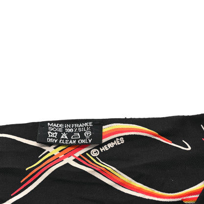 Hermes Silk 24 Faubourg Twilly Scarf Black Multicolor 3 of 4