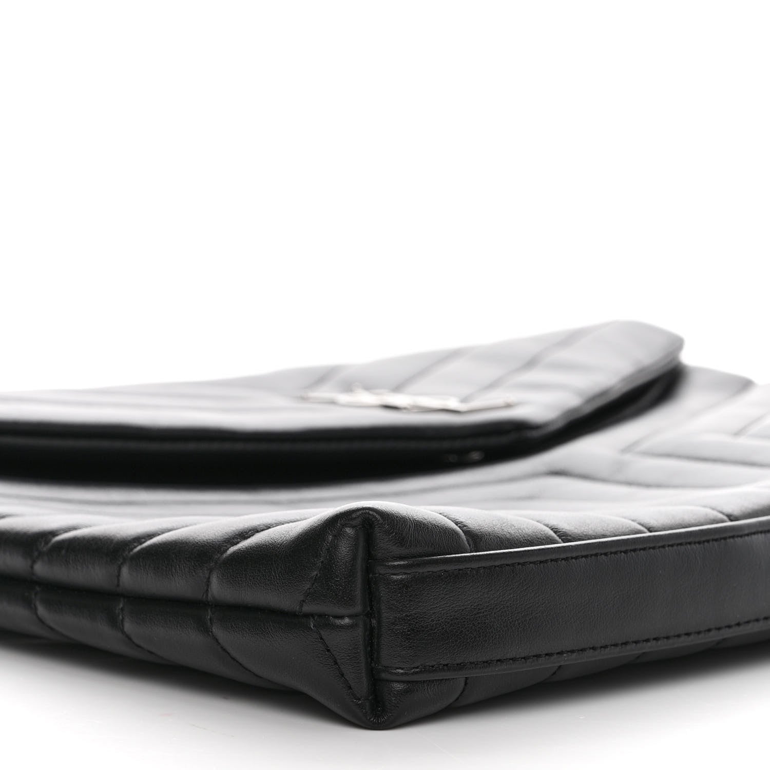 Saint Laurent Calfskin Y Quilted Monogram Loulou Document Holder Black 9 of 10