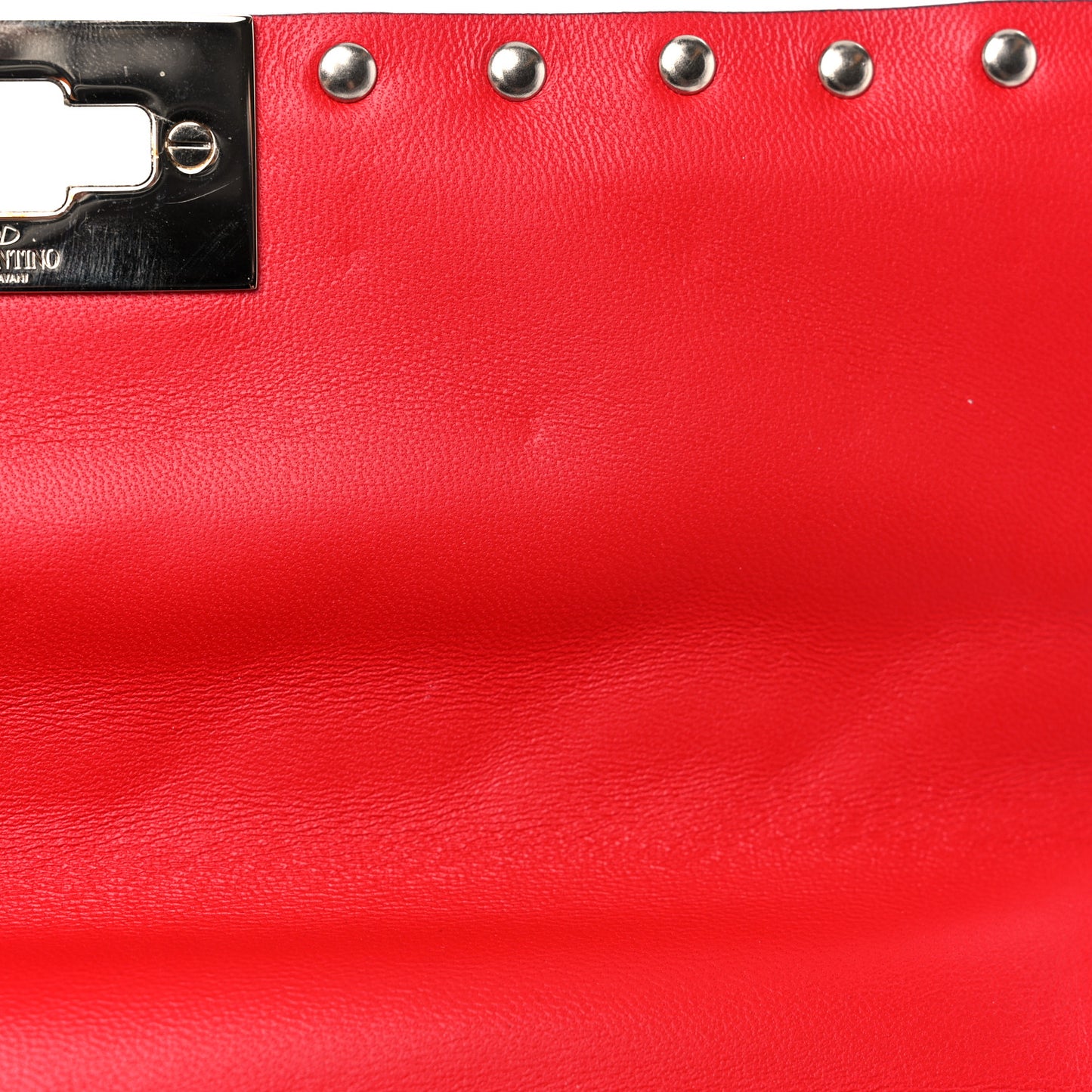 Lambskin Medium Rockstud Spike Shoulder Bag Red