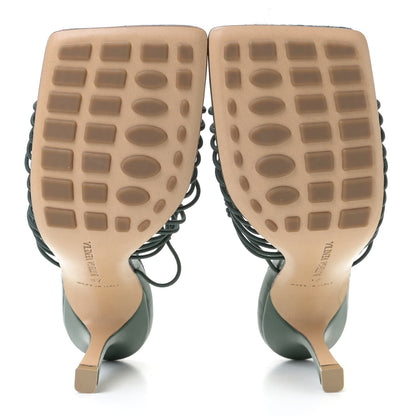 Bottega Veneta Raffia Elasticized Stretch Mule Sandals 37 Emerald Green 6 of 11