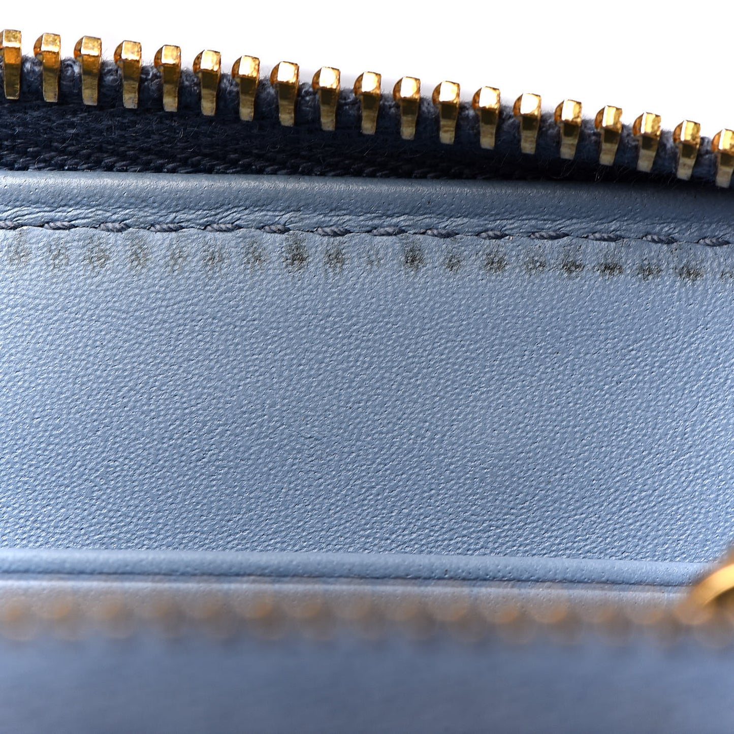 Saffiano Vernice Crystal Studded Zip Around Wallet Blue