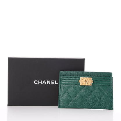 Chanel Caviar Quilted Boy Card Holder Green 9 of 9