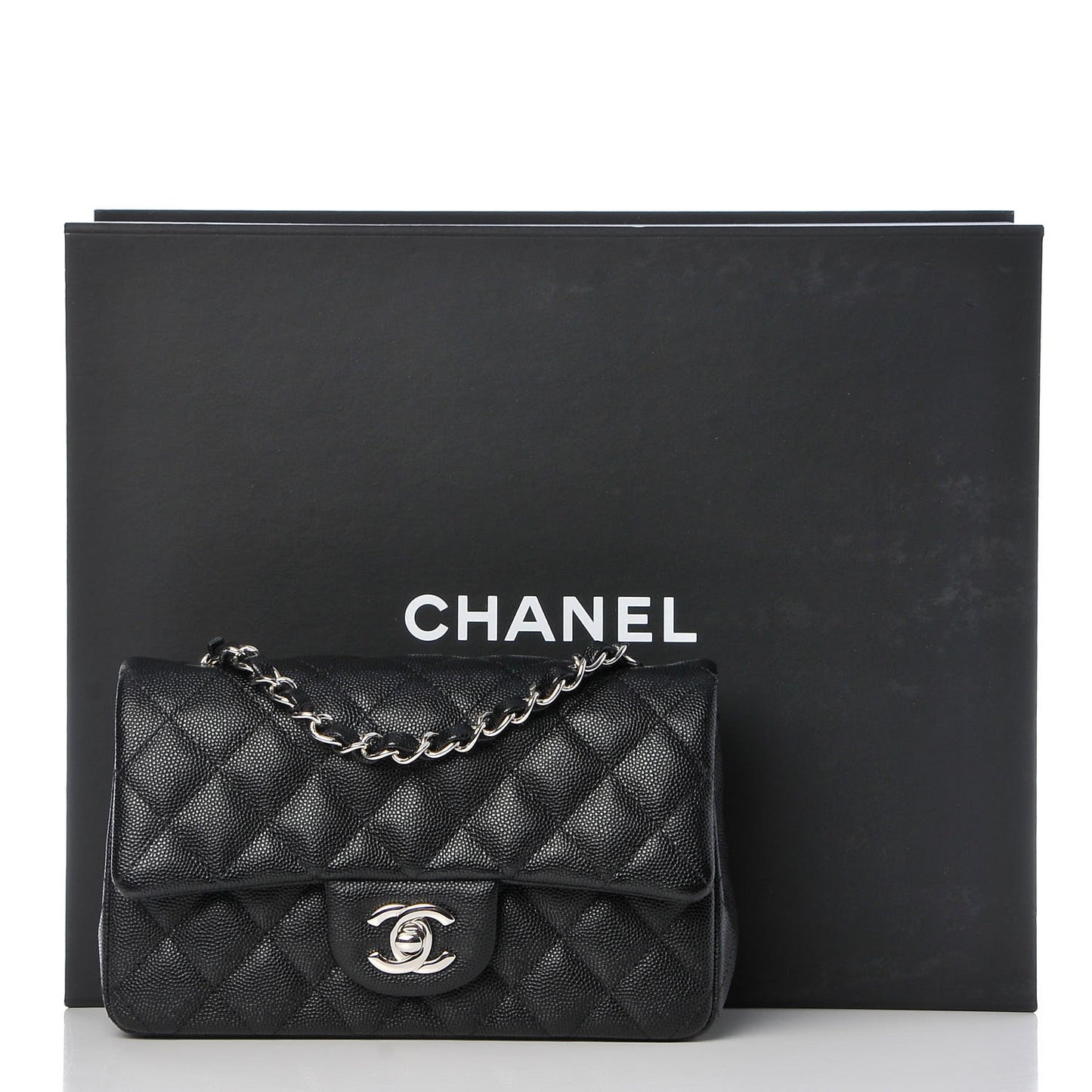 Caviar Quilted Mini Rectangular Flap Black