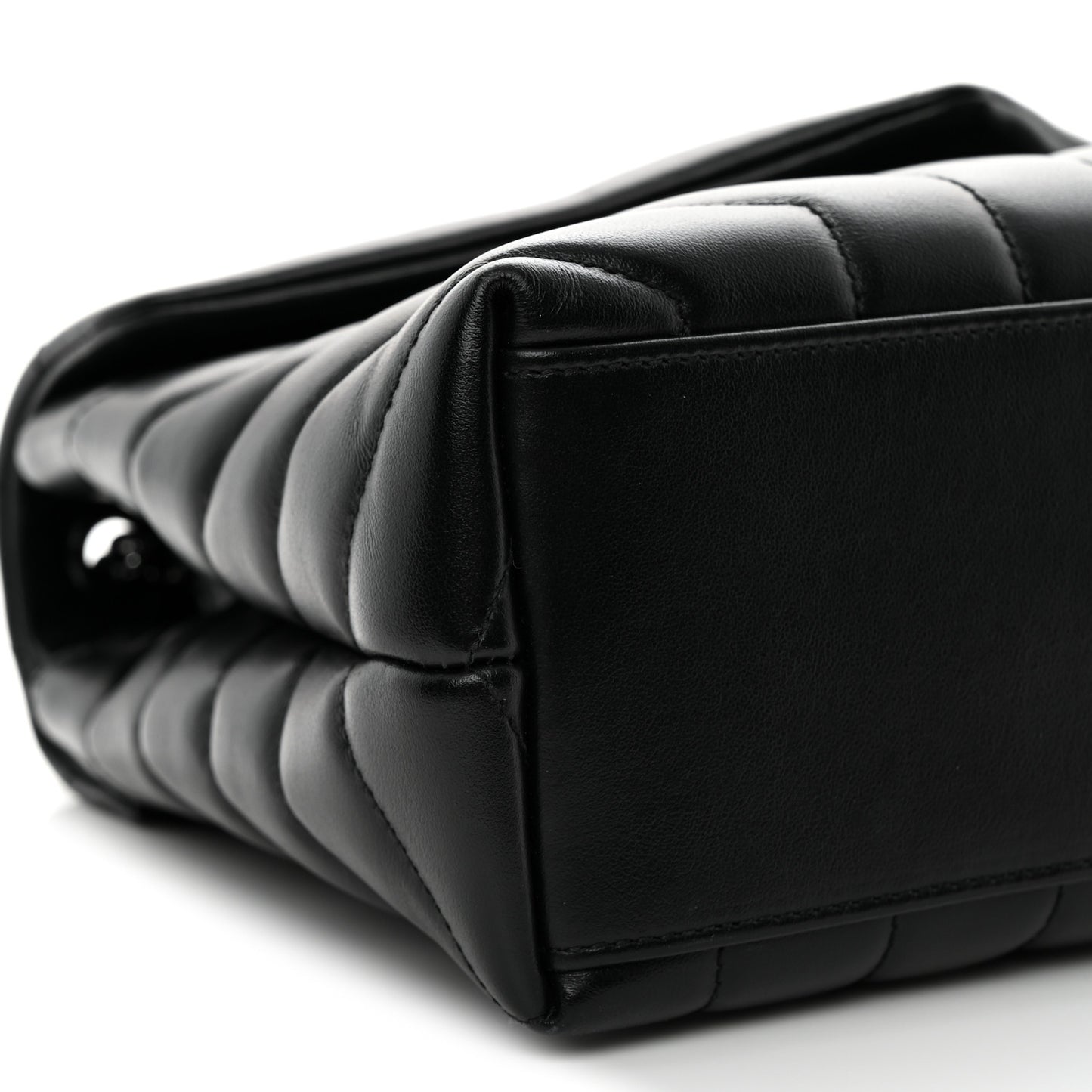 Calfskin Y Quilted Monogram Monochrome Small Loulou Chain Satchel Black Black