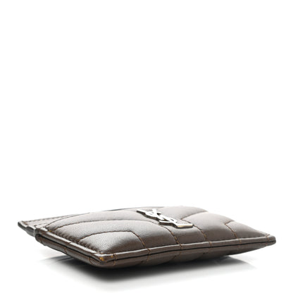 Saint Laurent Calfskin Y Quilted Monogram LouLou Credit Card Case Faggio 4 of 9