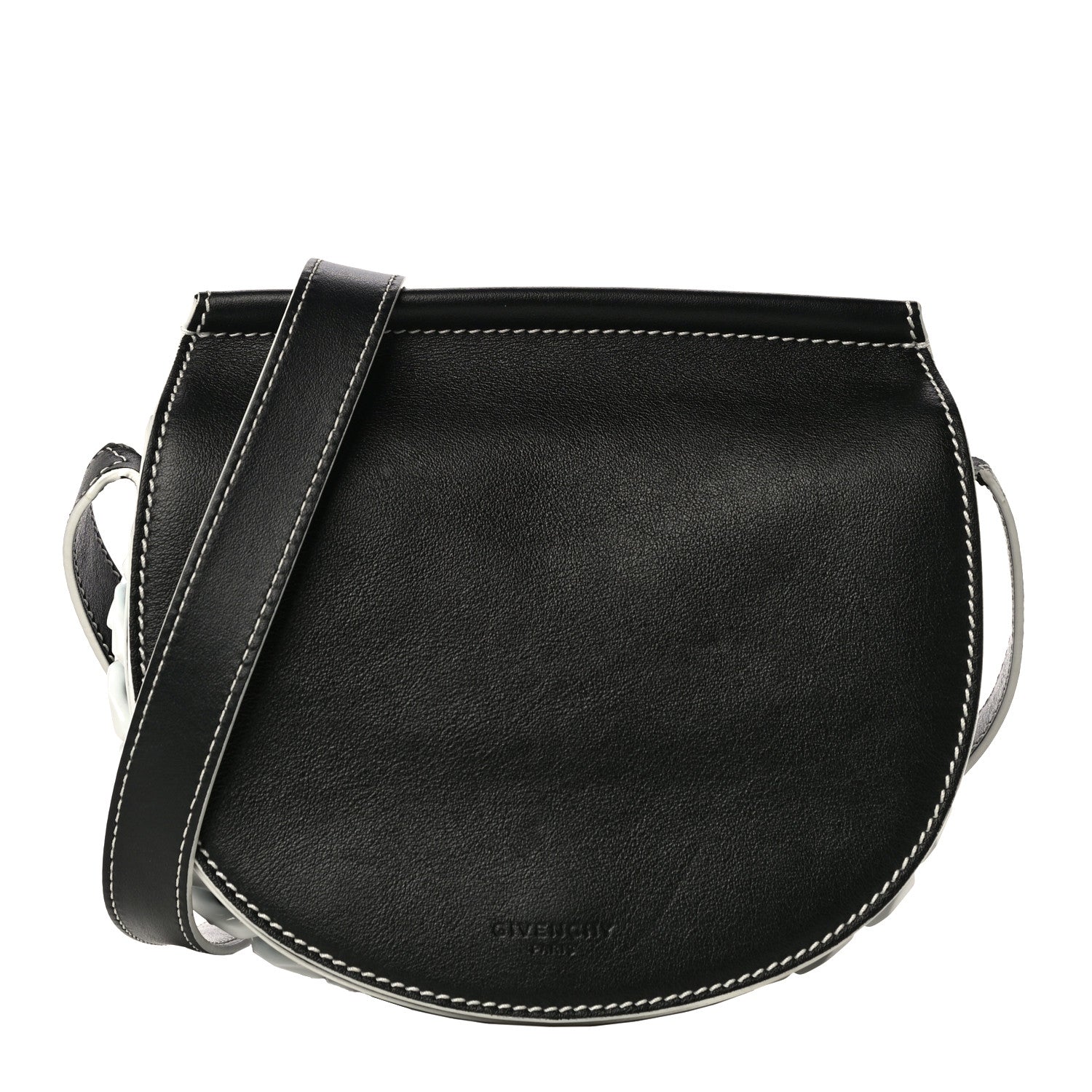 Givenchy Calfskin Mini Infinity Saddle Bag Black White 1 of 12