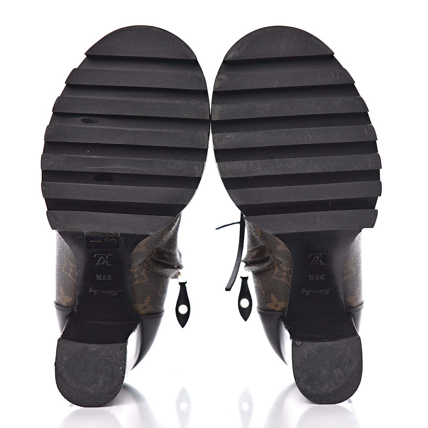 Patent Calfskin Monogram Star Trail Ankle Boots 39.5 Black