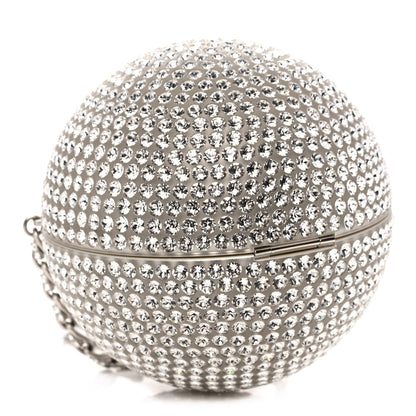 Chanel Plexiglass Strass CC Round Minaudiere Clutch Silver 4 of 9