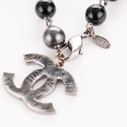 Chanel Ruthenium Beaded CC Bracelet Black 3 of 7