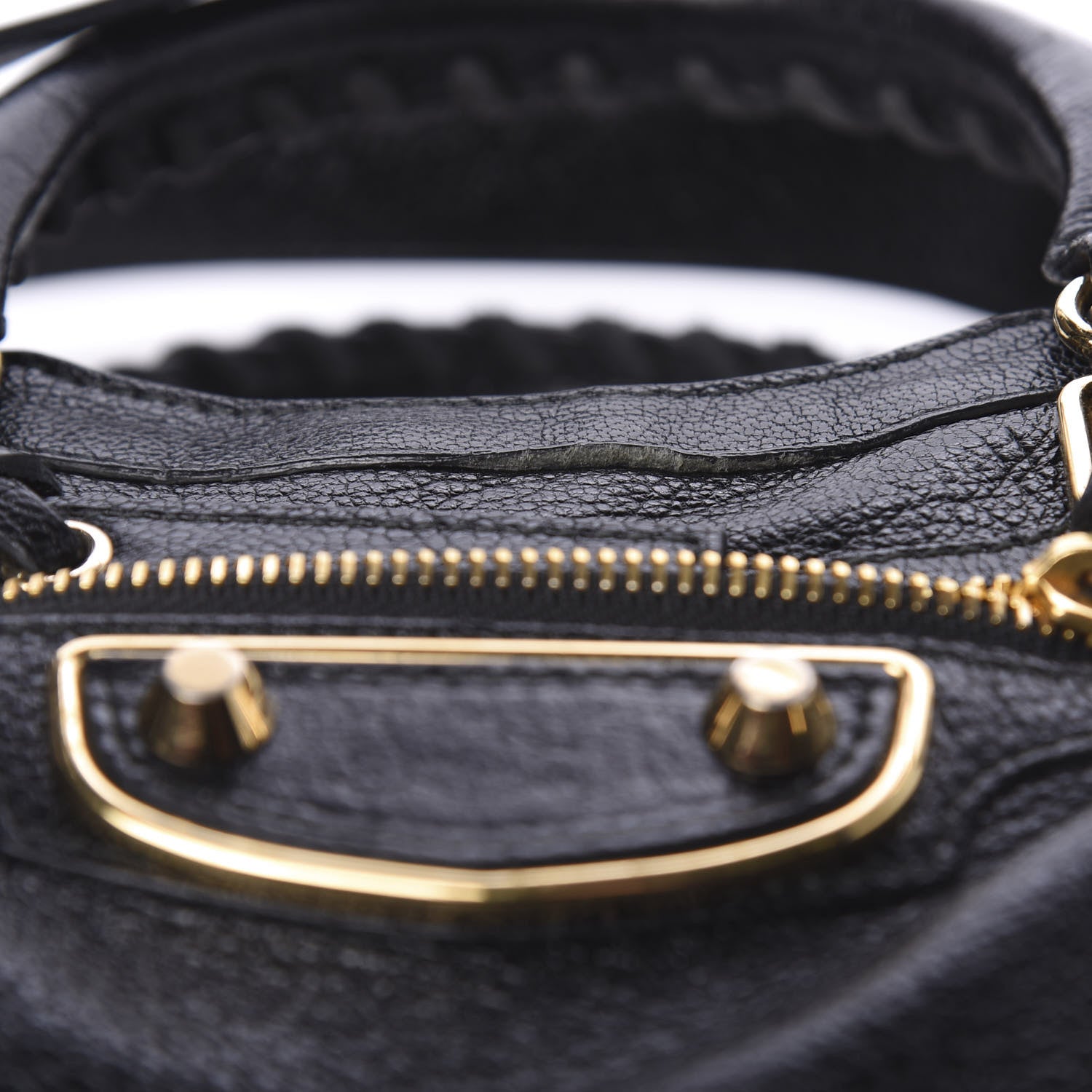 Balenciaga Chevre Gold Metallic Edge Hardware Mini City Black 9 of 12