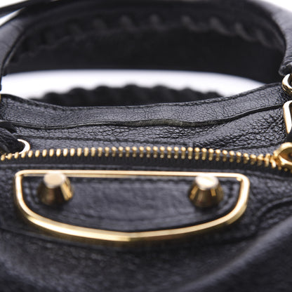 Balenciaga Chevre Gold Metallic Edge Hardware Mini City Black 9 of 12