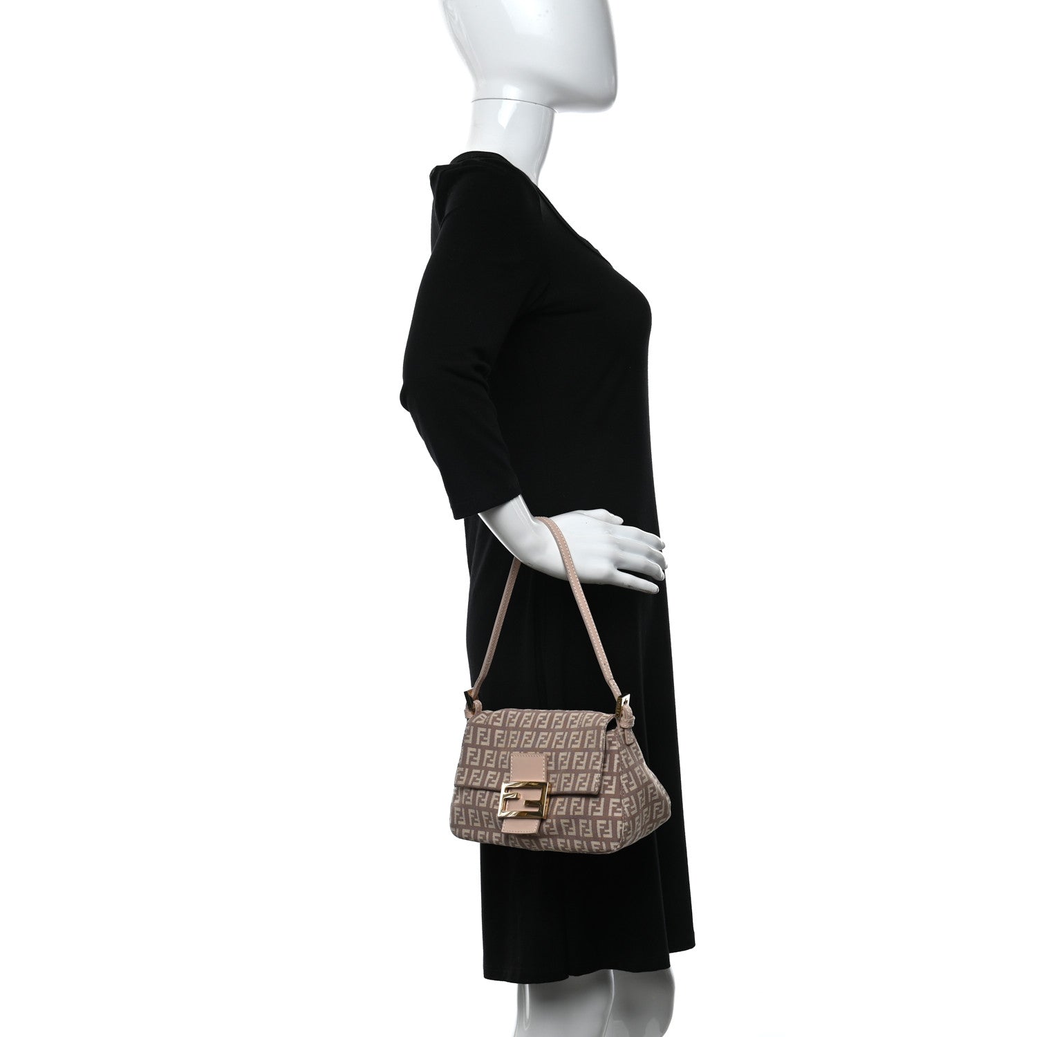Fendi Zucchino Vitello Mini Mama Baguette Mogano Panna Erica 2 of 10