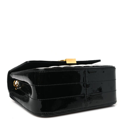 Saint Laurent Patent Calfskin Matelasse Monogram Medium Vicky Chain Bag Black 4 of 10
