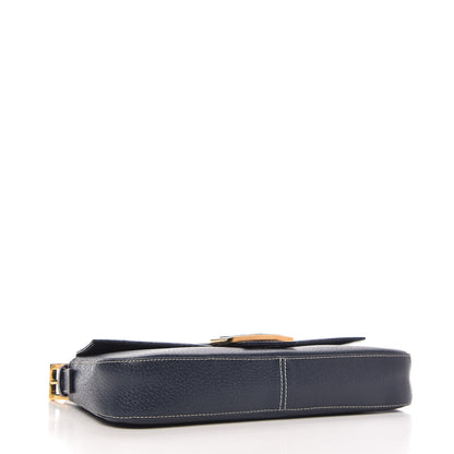 Fendi Boarskin Baguette Navy Blue 4 of 11