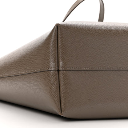 Saint Laurent Grained Calfskin Large Shopping Tote Warm Taupe Black 9 of 10