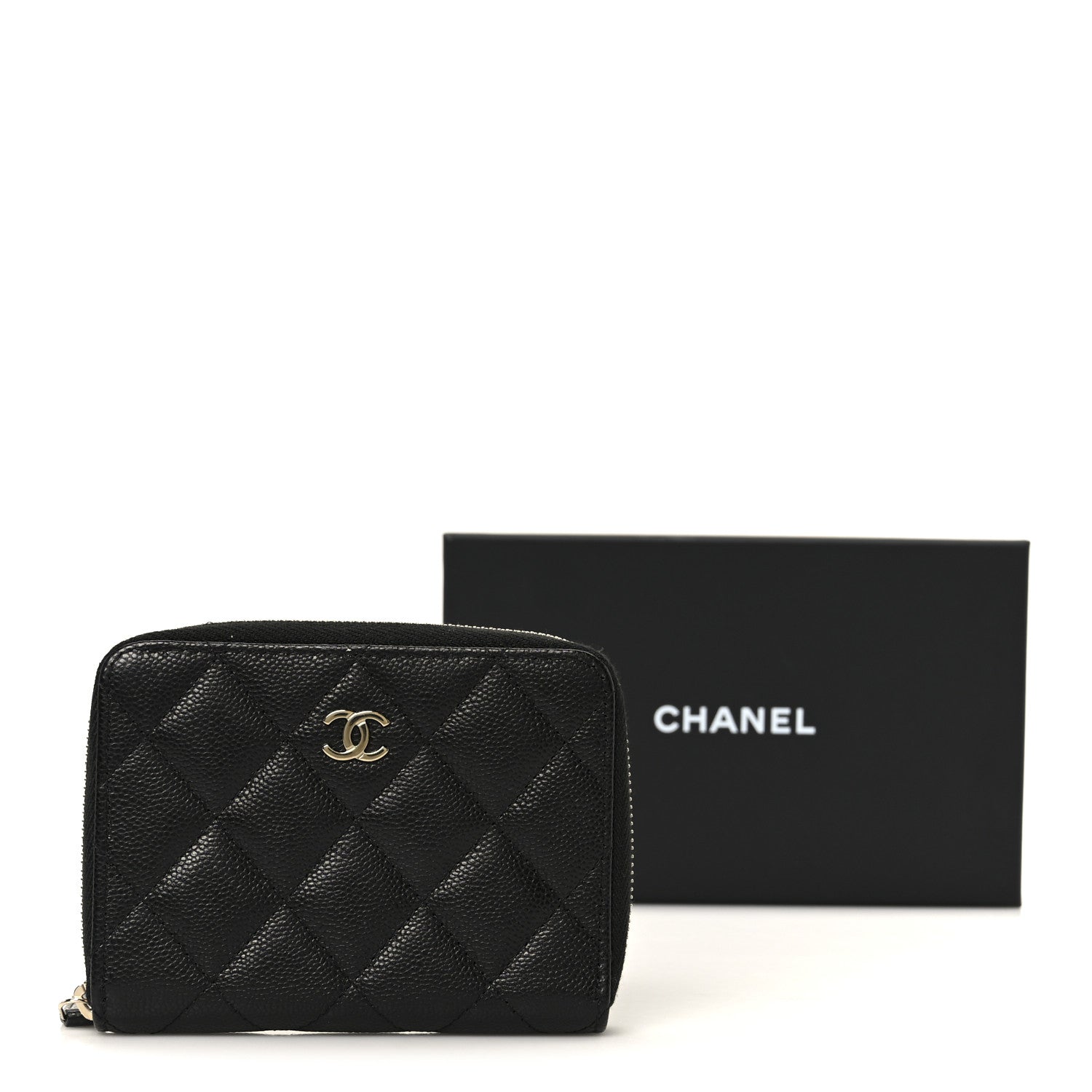 Chanel Caviar Quilted Small Zip Around Wallet Black 11 of 11