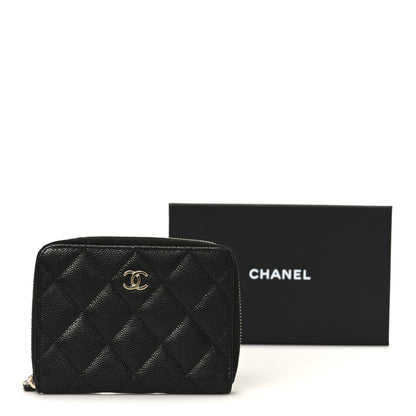 Chanel Caviar Quilted Small Zip Around Wallet Black 11 of 11