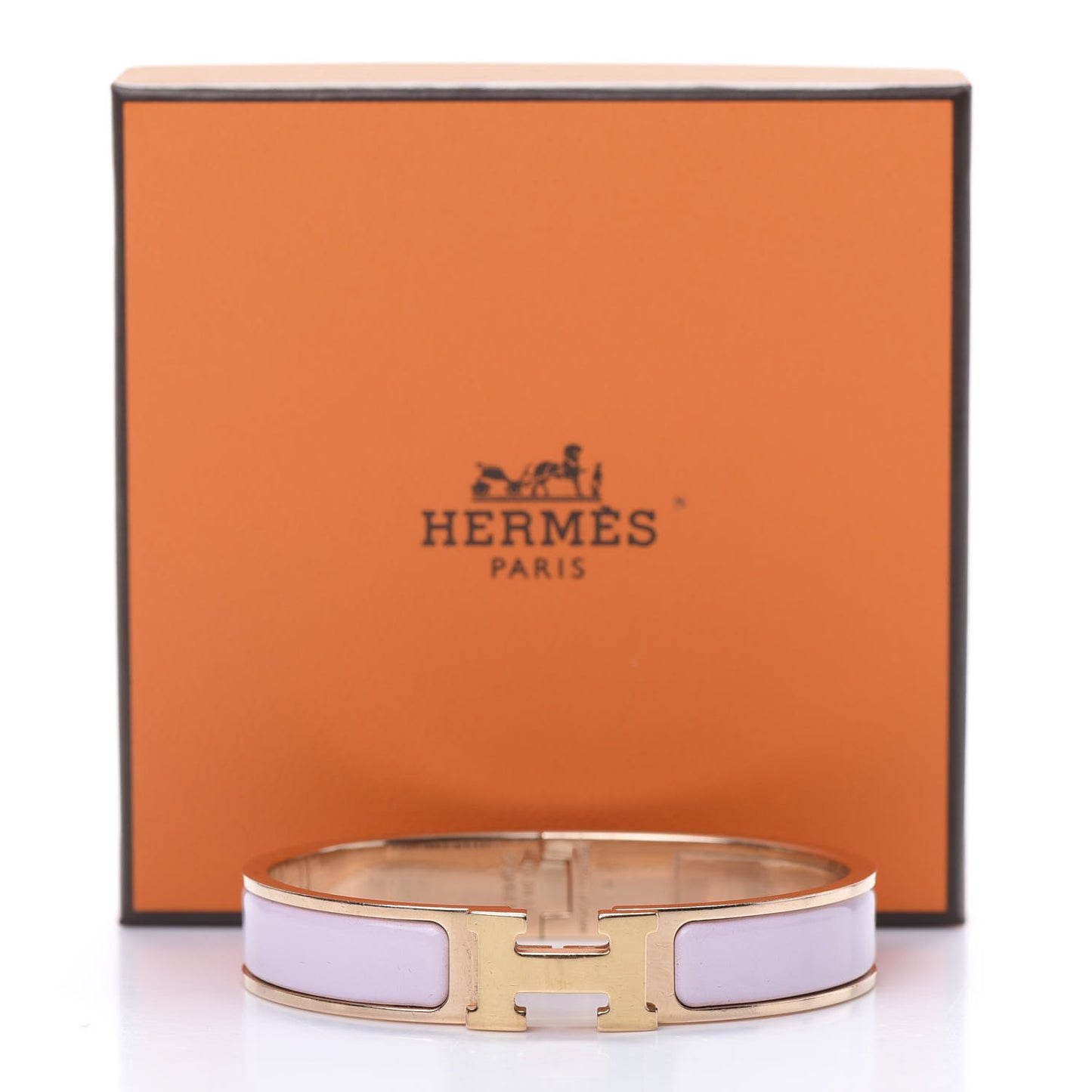Enamel Narrow Clic Clac H Bracelet GM Rose Dragee