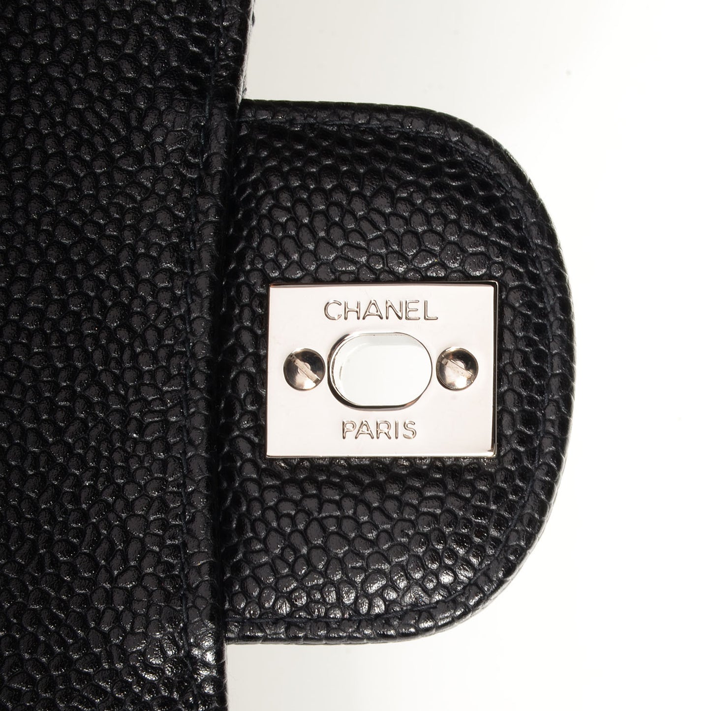 Caviar Quilted Medium Double Flap Black