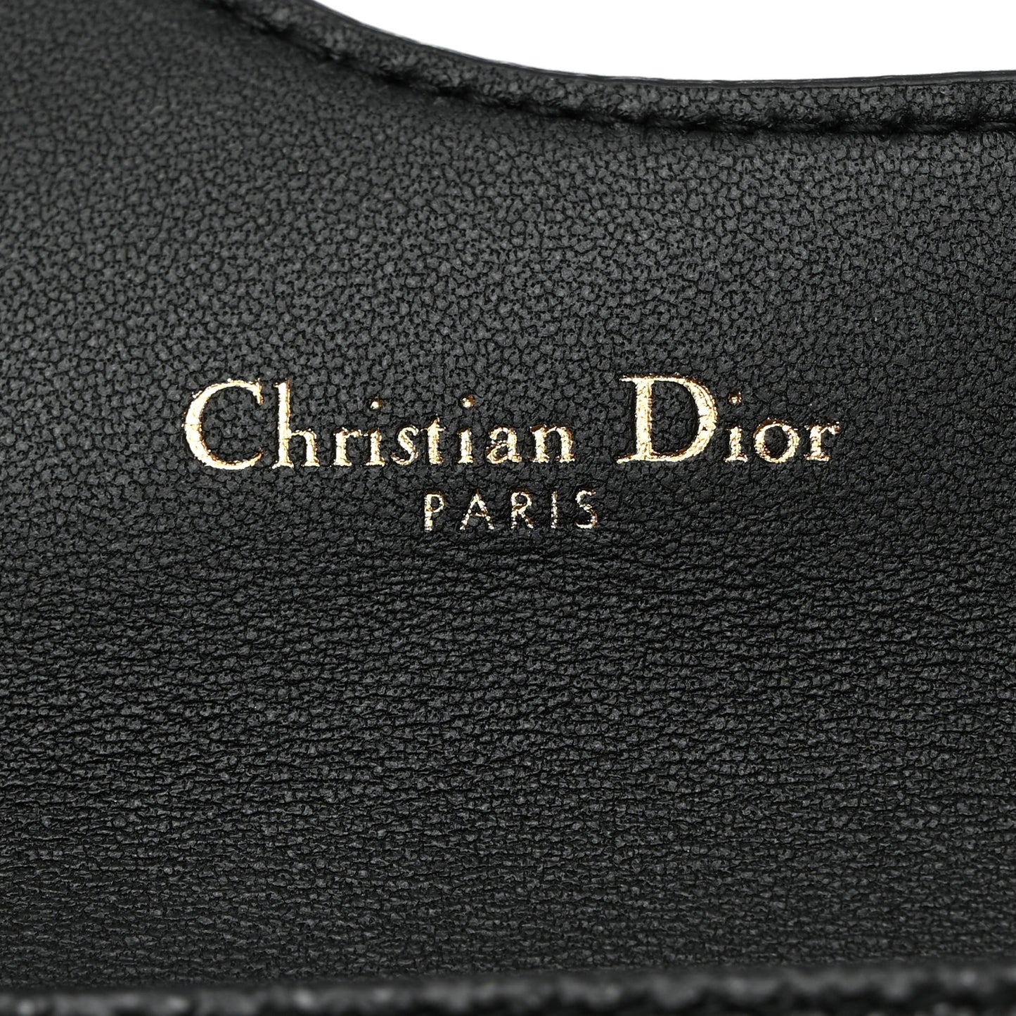 Grained Calfskin Saddle Card Holder Black