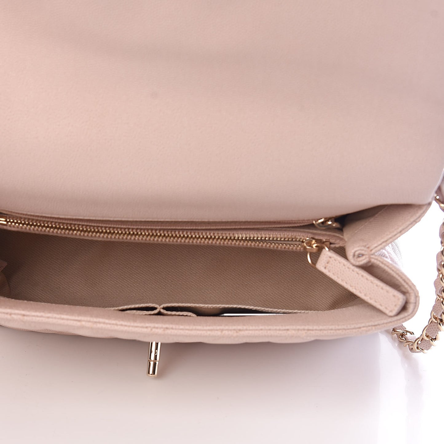 Caviar Quilted Small Coco Handle Flap Light Pink