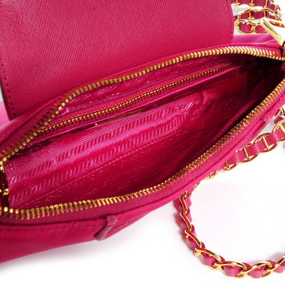 Prada Tessuto Nylon Saffiano Crossbody Bag Ibisco 5 of 10