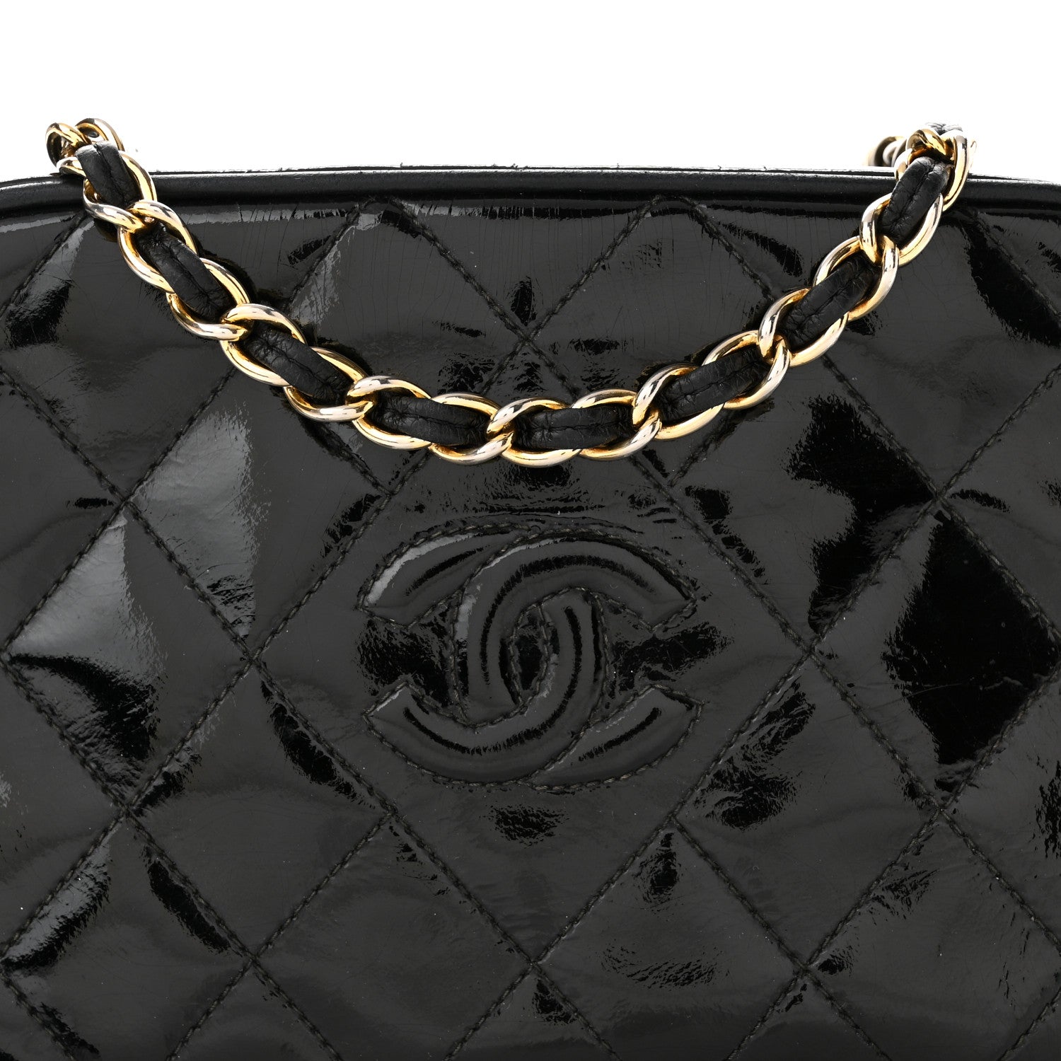 Chanel Patent Quilted Tassel Camera Case Black 8 of 10