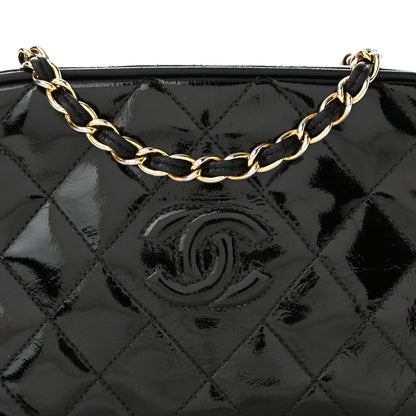 Chanel Patent Quilted Tassel Camera Case Black 8 of 10