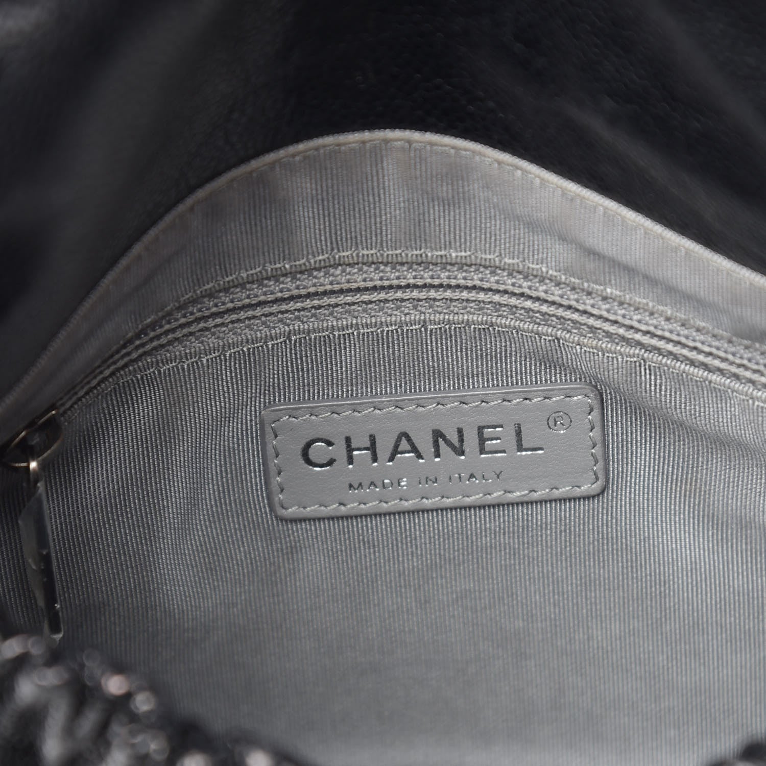 Chanel Caviar Quilted Medium Elastic Flap Black 6 of 10