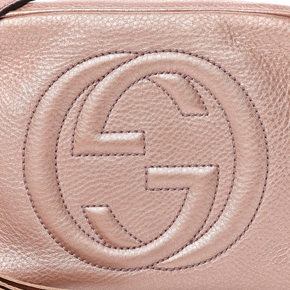 Gucci Metallic Pebbled Calfskin Small Soho Disco Bag Pink 9 of 14