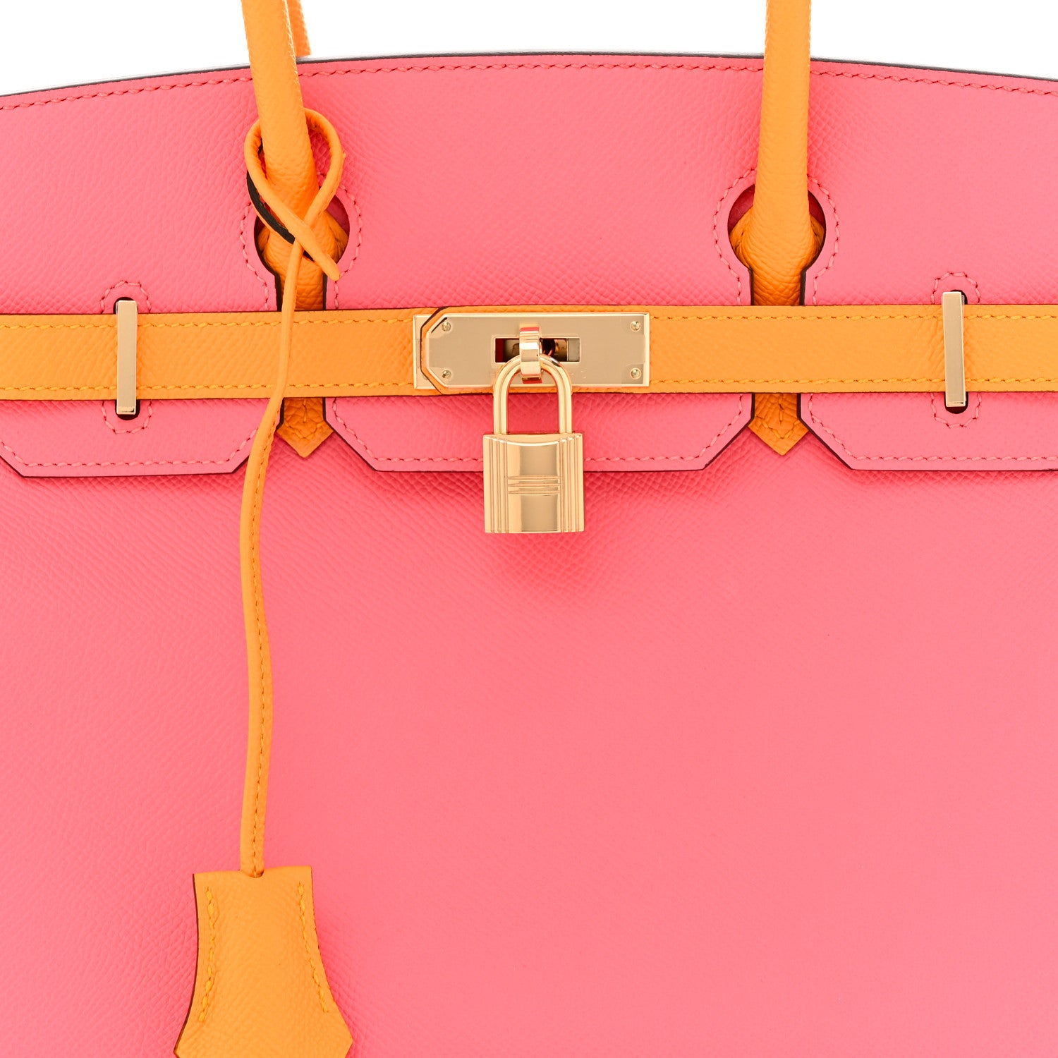 Hermes Epsom Horseshoe Birkin 30 Rose Azalee Jaune D'or 8 of 10