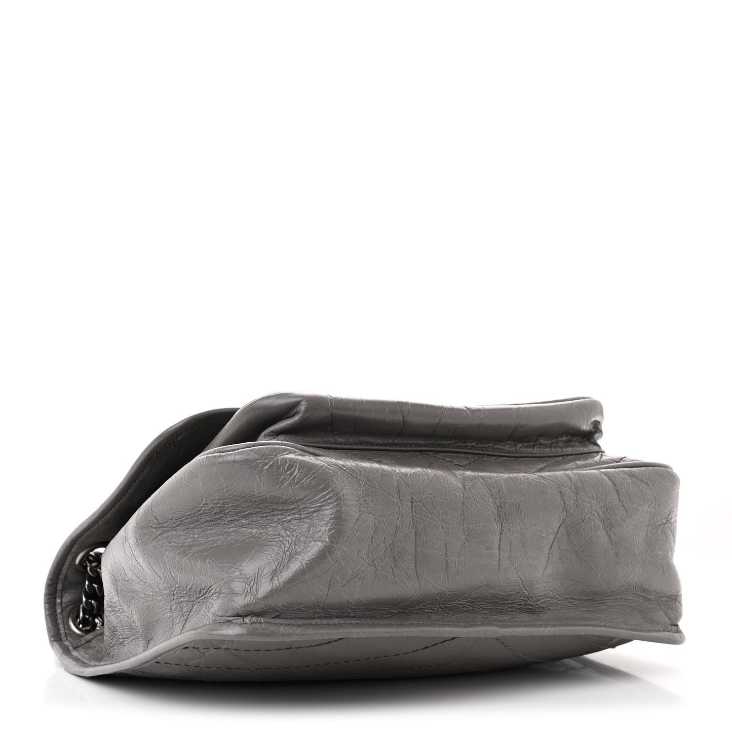 Crinkled Calfskin Matelasse Monogram Medium Niki Chain Satchel Fog