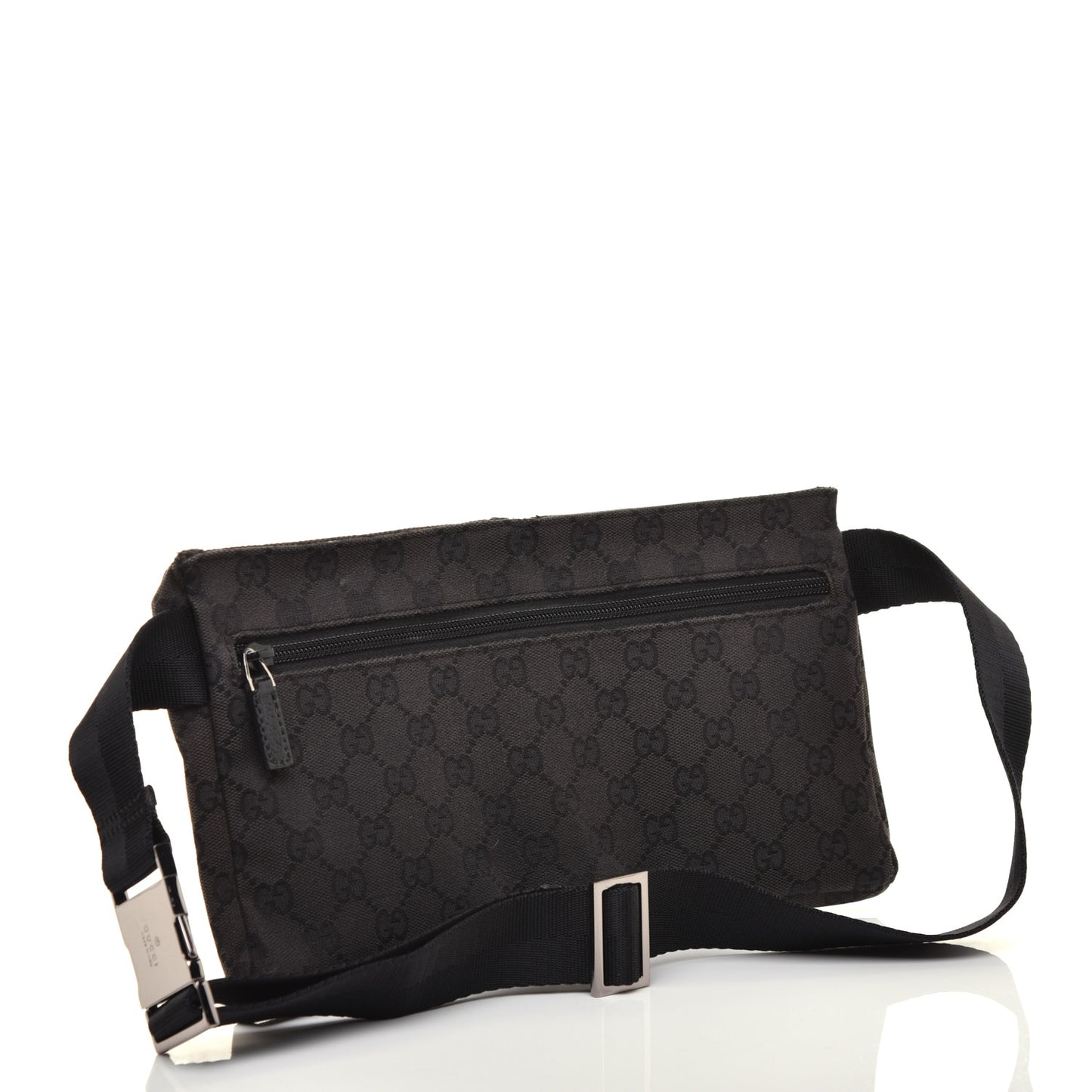 GG Monogram Double Pocket Belt Bag Black
