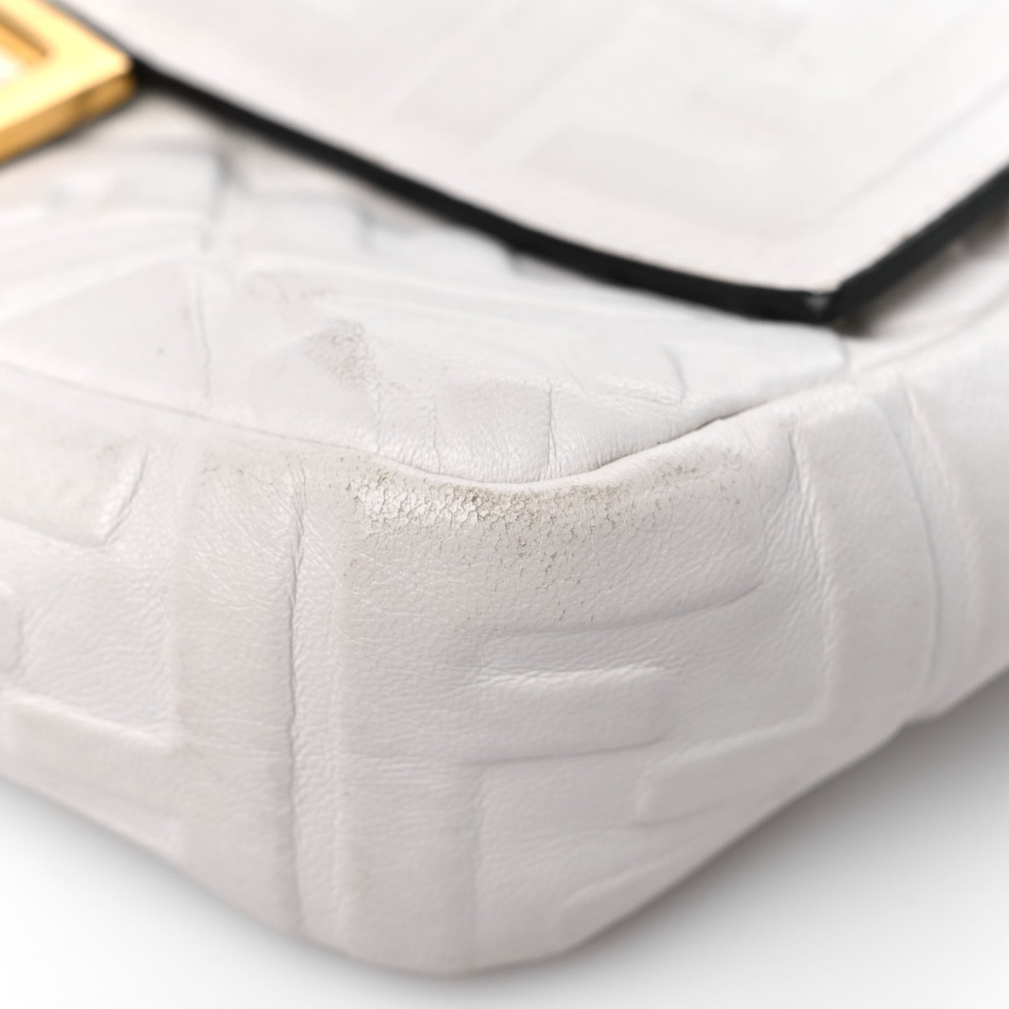 Nappa FF 1974 Embossed Baguette White