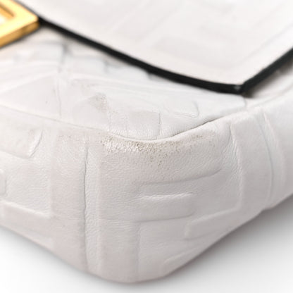 Fendi Nappa FF 1974 Embossed Baguette White 9 of 16