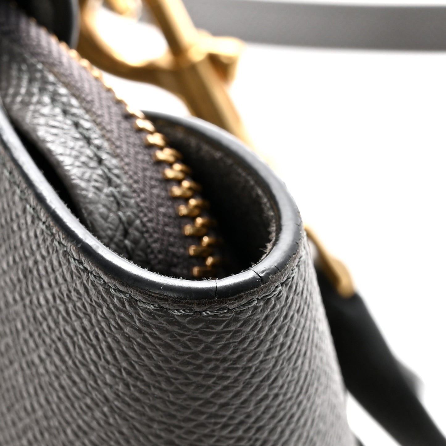 Grained Calfskin Nano Belt Bag Grey