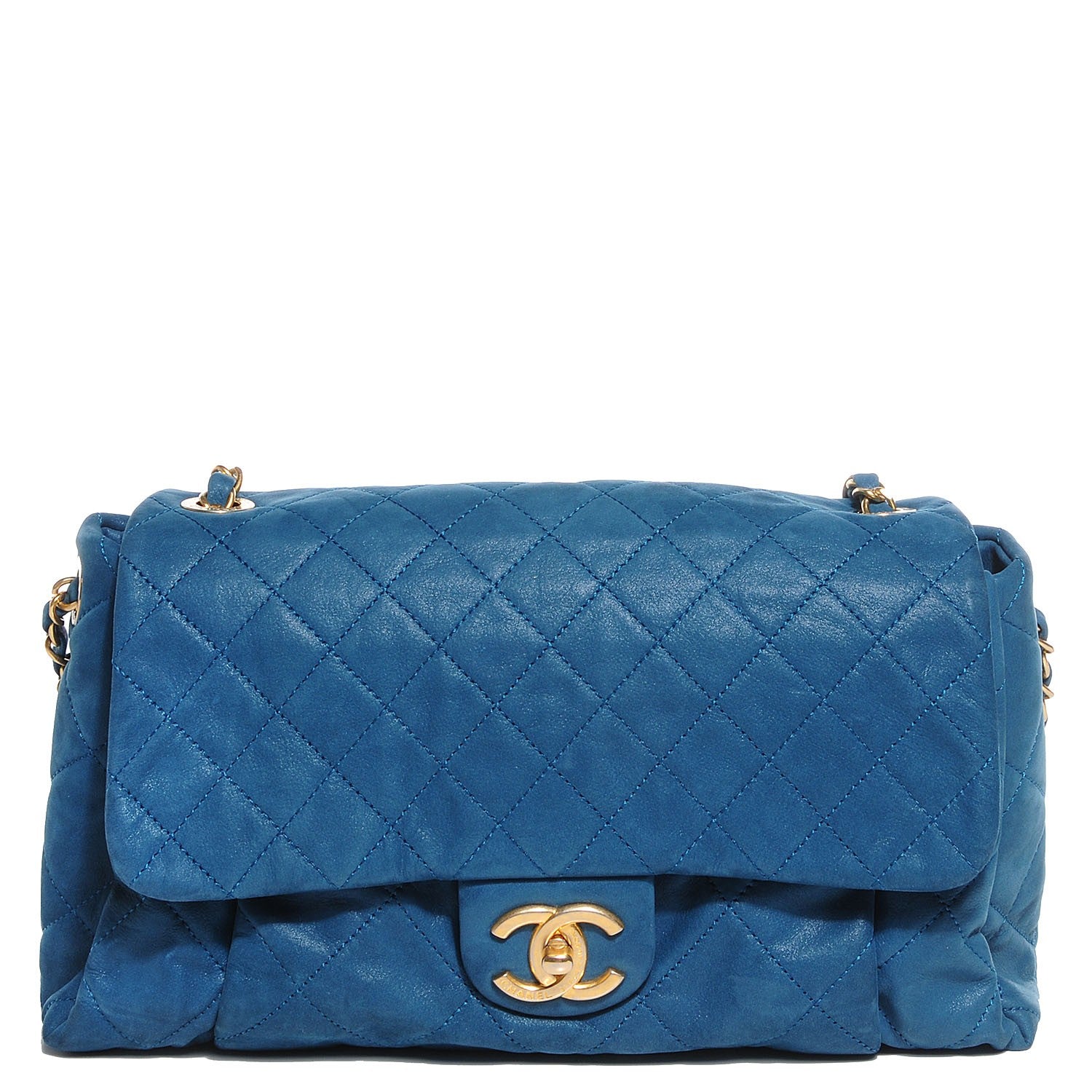 Chanel Iridescent Calfskin Chic Quilt Large Flap Blue 1 of 8