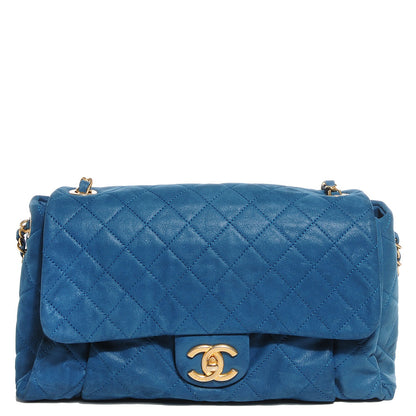 Chanel Iridescent Calfskin Chic Quilt Large Flap Blue 1 of 8