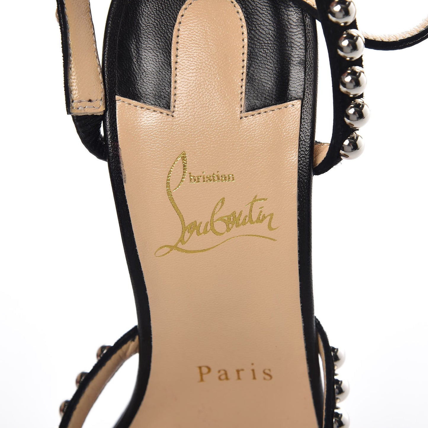 Shiny Nappa Suede Galeria 100 Sandals 39 Black Silver