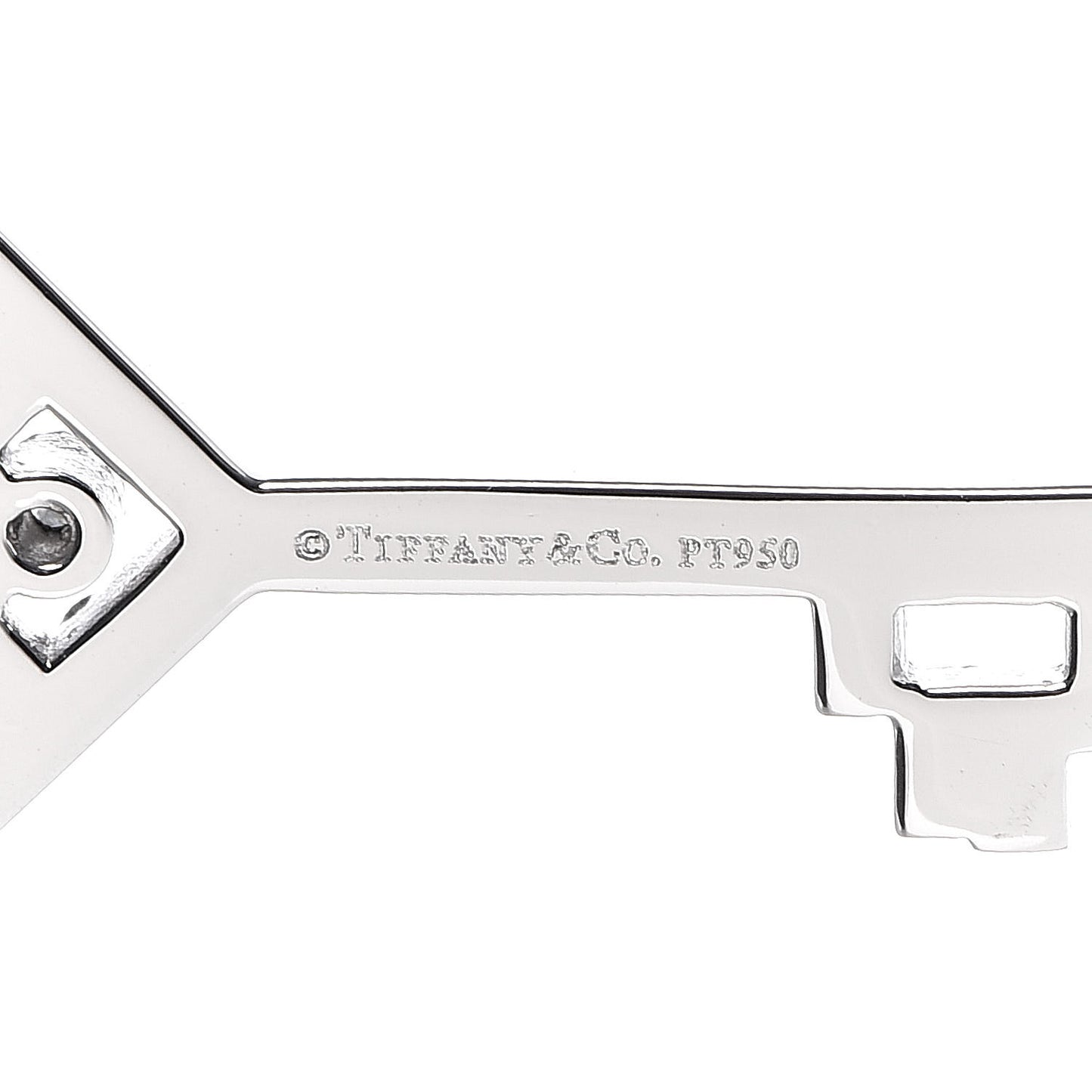 Platinum Diamond Small Checkerboard Key Pendant