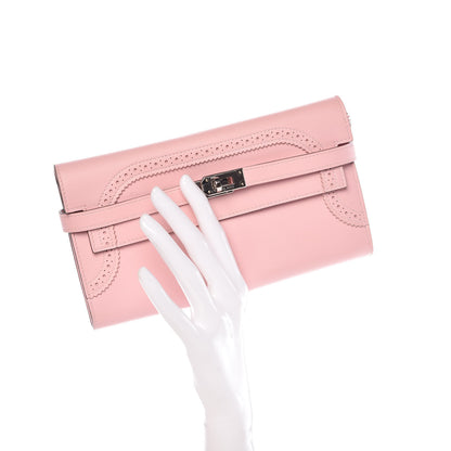 Hermes Swift Ghillies Kelly Longue Wallet Rose Sakura 2 of 10