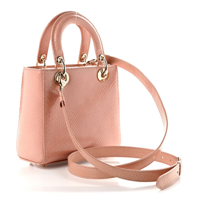 Christian Dior Snakeskin Small Lady Dior Pink 3 of 11
