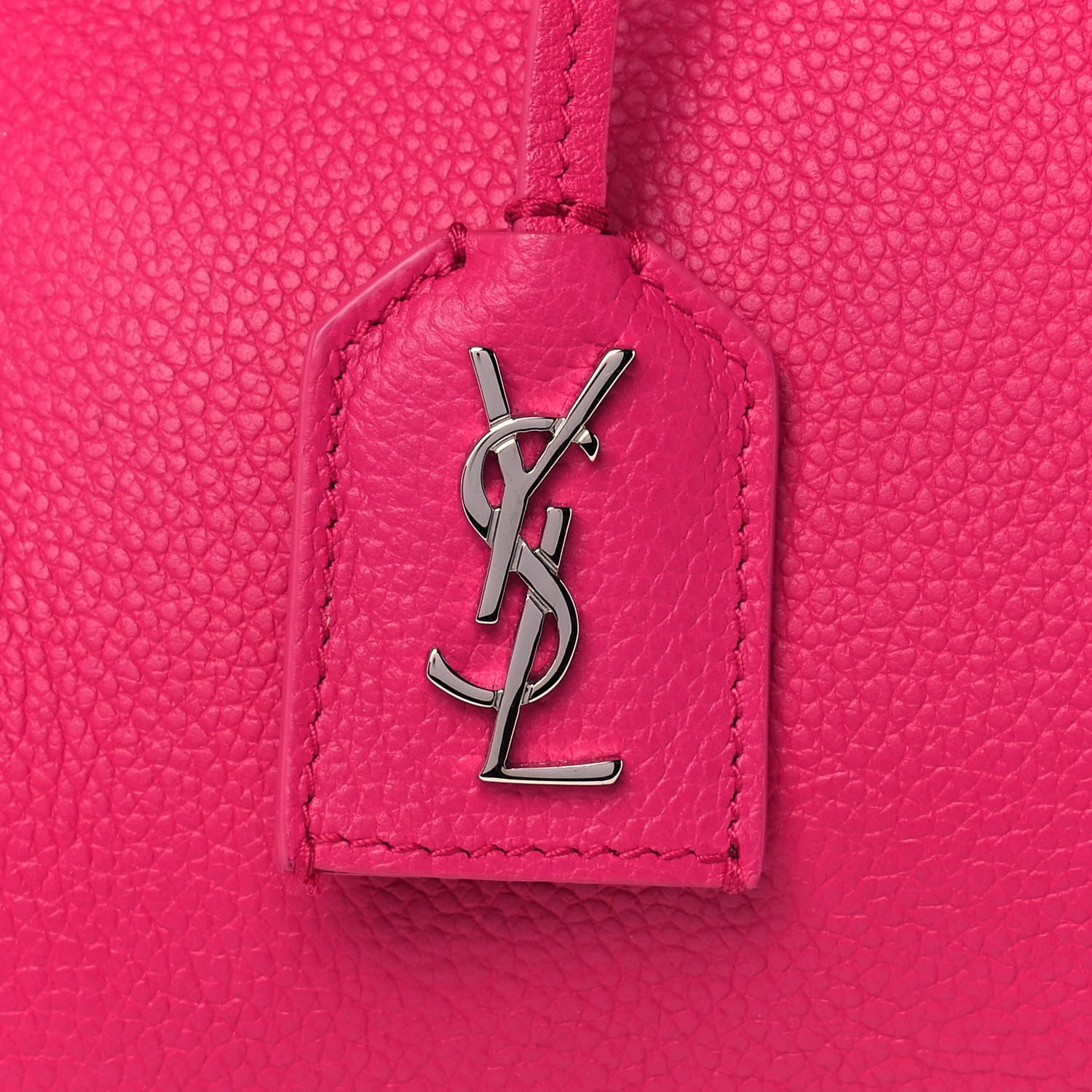 Saint Laurent Grained Calfskin Small Cabas Rive Gauche Bubblegum 8 of 11