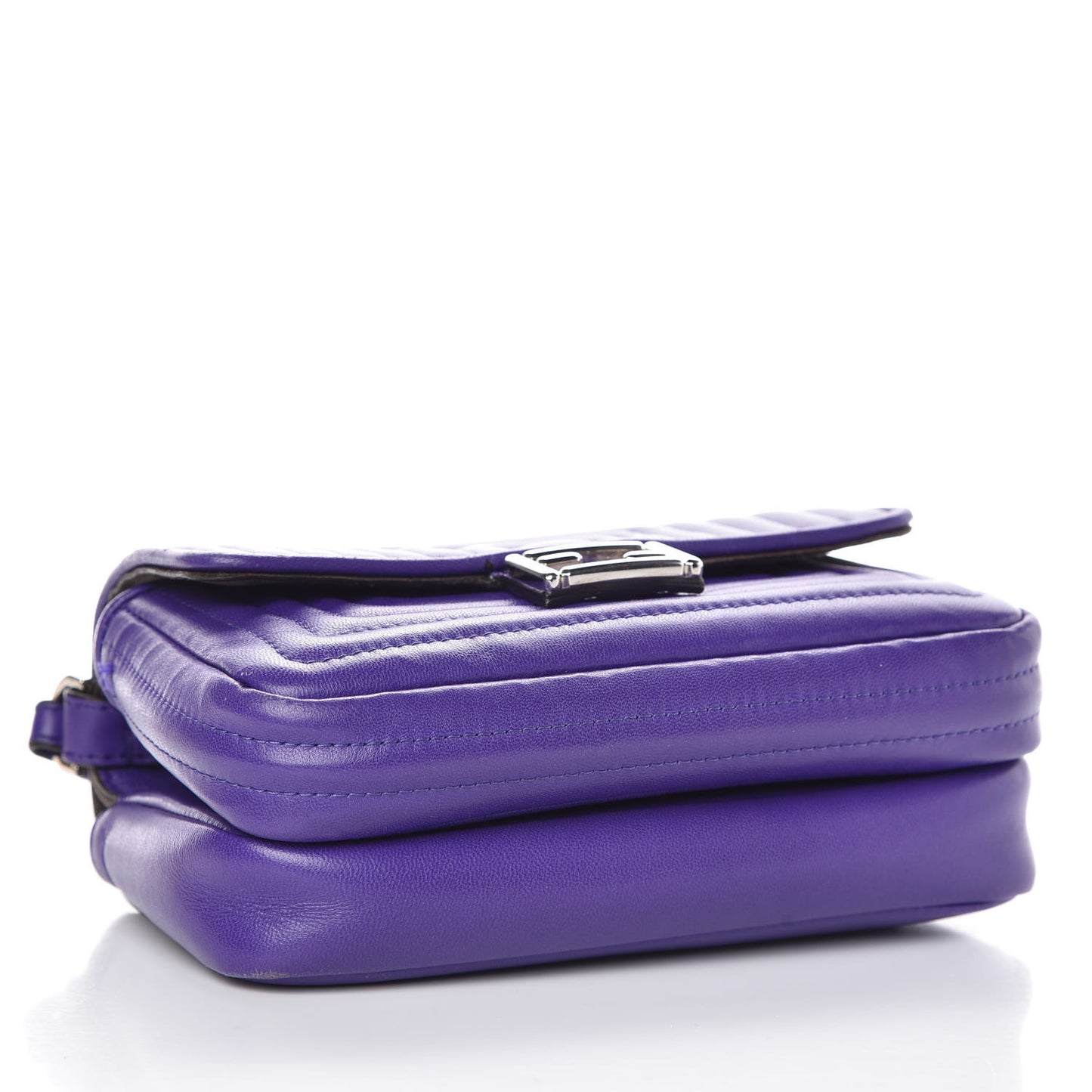 Shiny Nappa Trapuntata Micro Double Baguette Purple