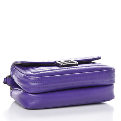 Fendi Shiny Nappa Trapuntata Micro Double Baguette Purple 4 of 7