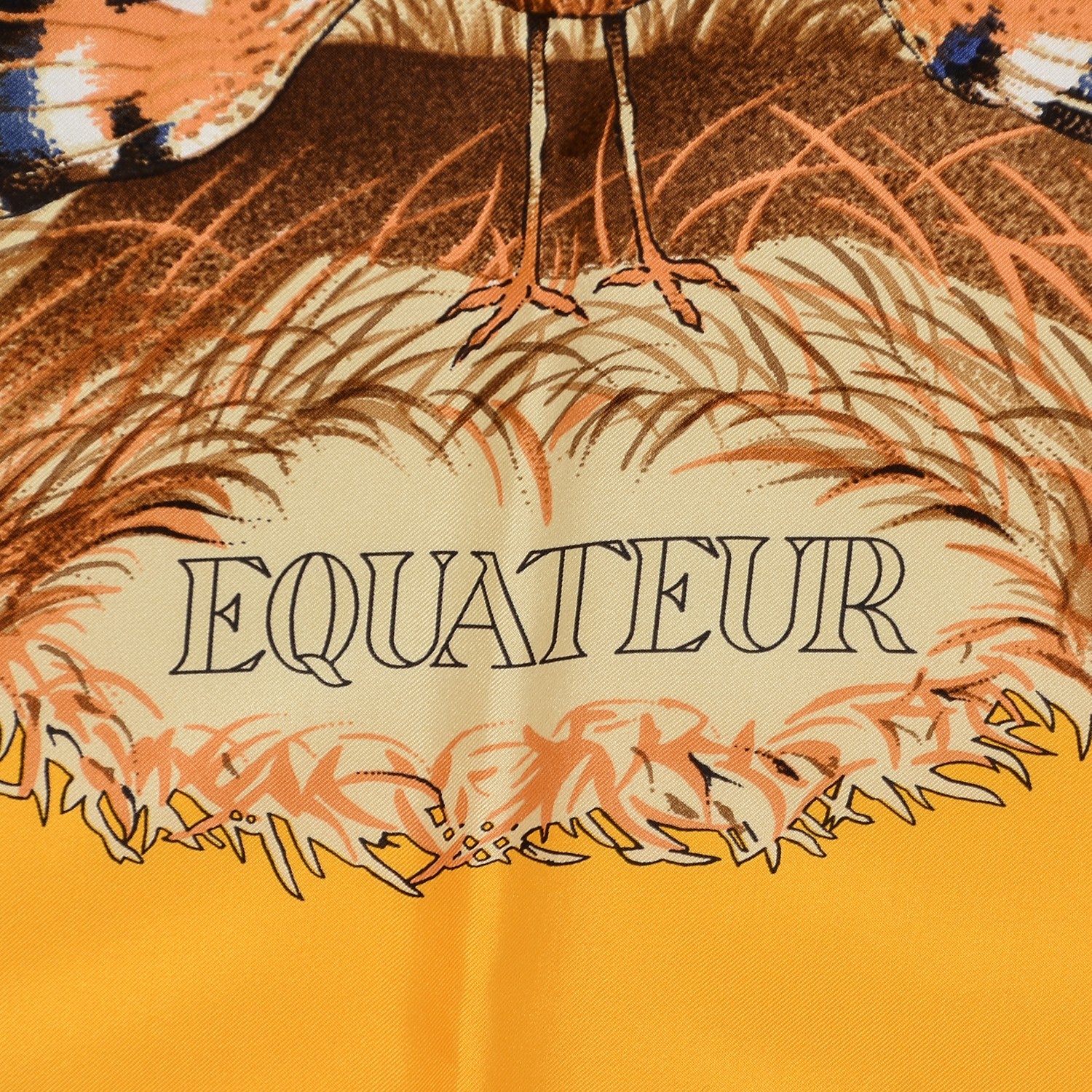 Hermes Silk Twill Equateur Bouton Scarf 140 D'or Brun Violet 2 of 9