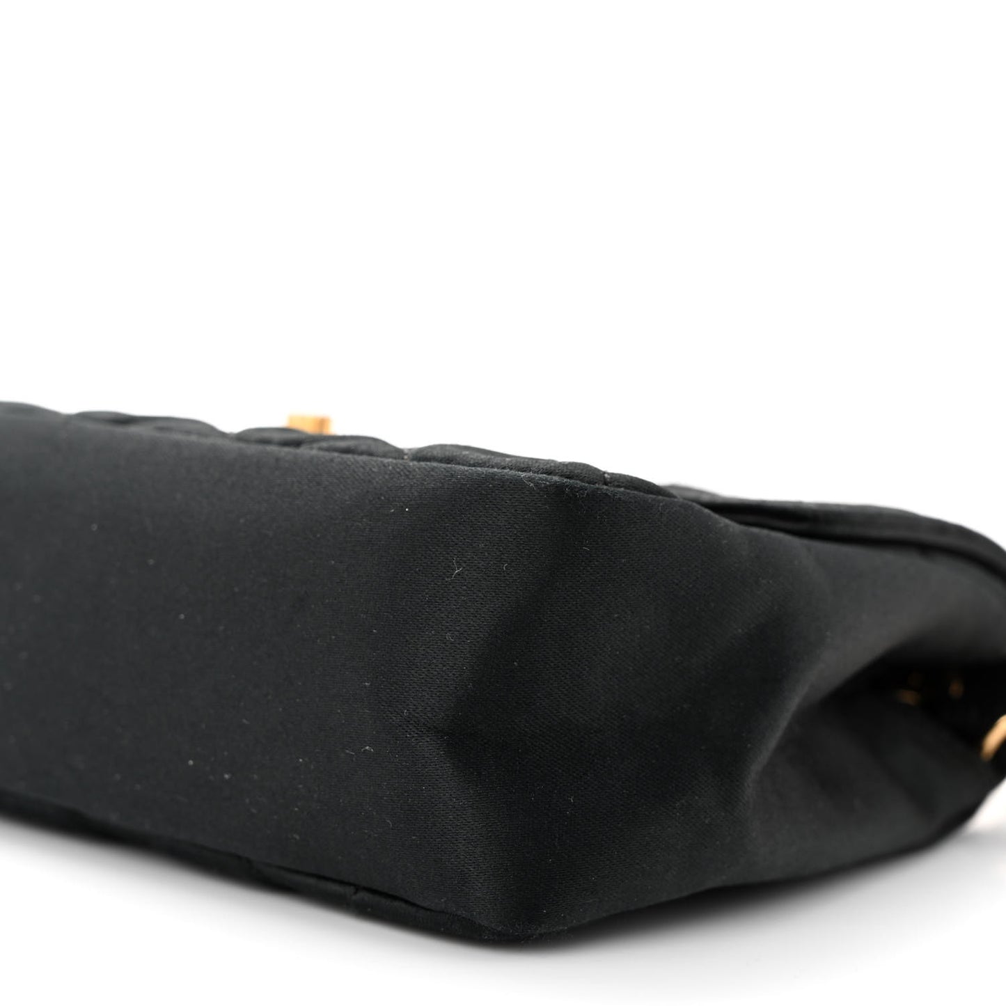 Satin Quilted Flap Black