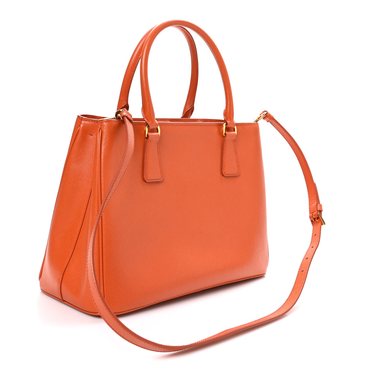 Prada Saffiano Lux Medium Tote Papaya 3 of 9