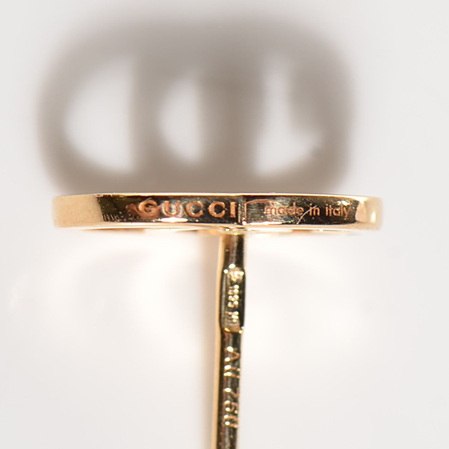 Gucci 18K Yellow Gold GG Tissue Stud Earrings 11 of 12