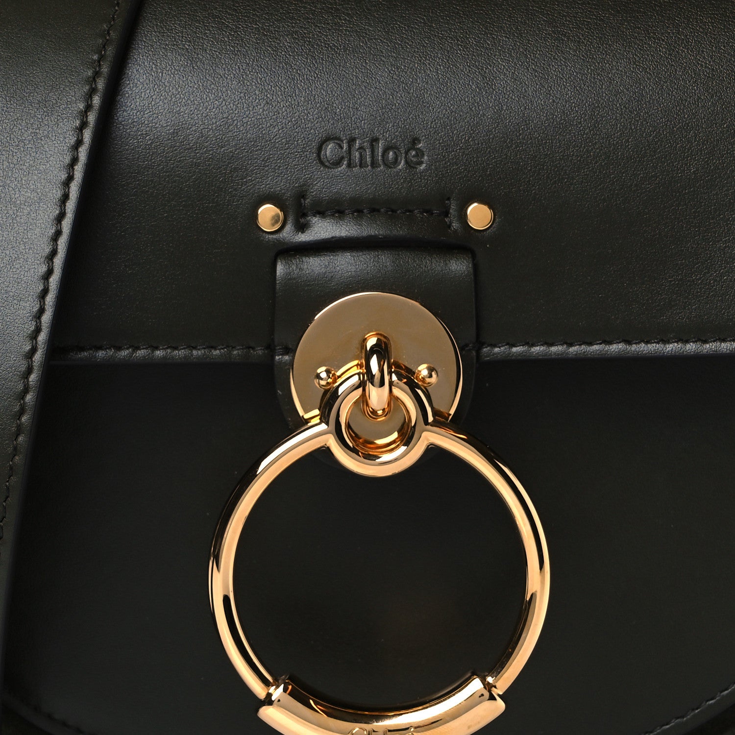 Chloe Calfskin Suede Small Tess Bag Deep Forest 8 of 10